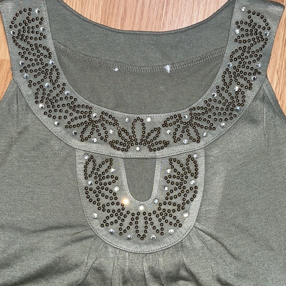 Private Boutique label tank style top key hole sexy front bling detail BEAUTIFUL - Picture 9 of 11